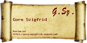 Gore Szigfrid névjegykártya